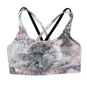 Lululemon Energy Bra Sugar Crush Multi Cherry Padded Sports Bra Size 4